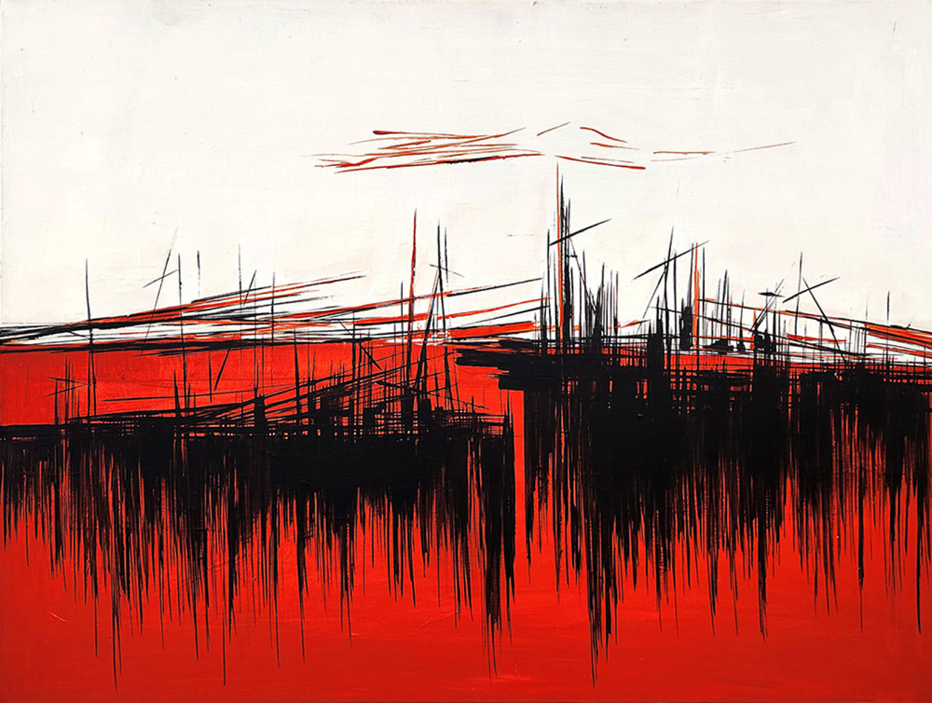 Elif Çakıroğlu, "Silüet Kentler IV" 60x80 cm, TUA, 2023