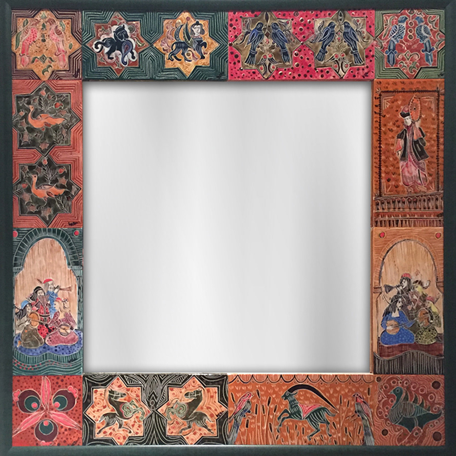 Harem 1, Çini Ayna, 2023, 64x 64 cm