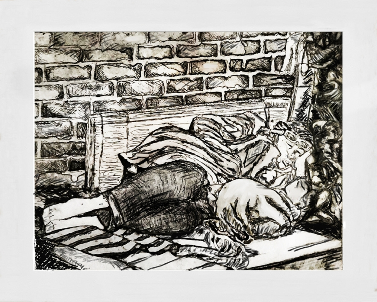 Ebru Kaya, "Sokakta Yaşayanlar-ı", 35x28 cm, Gravür, Dijital Tasarım, 2025