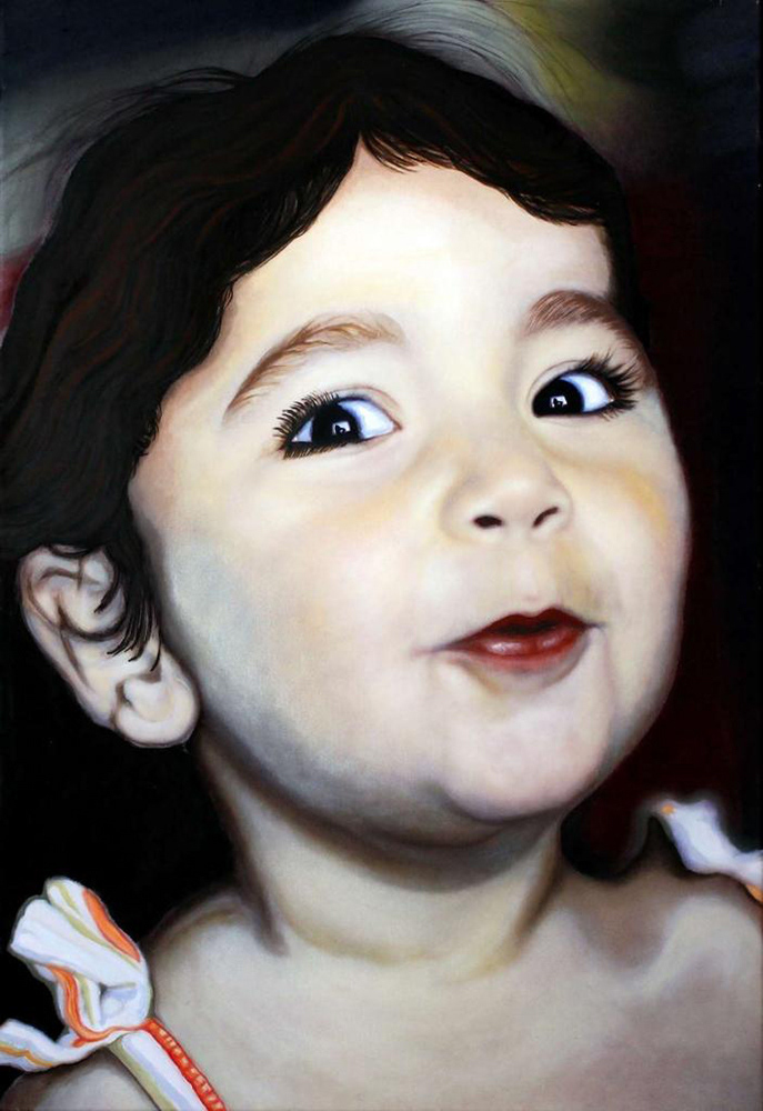 Abidin Müslüm Baysal, Kızımın Portresi Tuval Üzerine Yağlıboya, 70x100 cm 2022