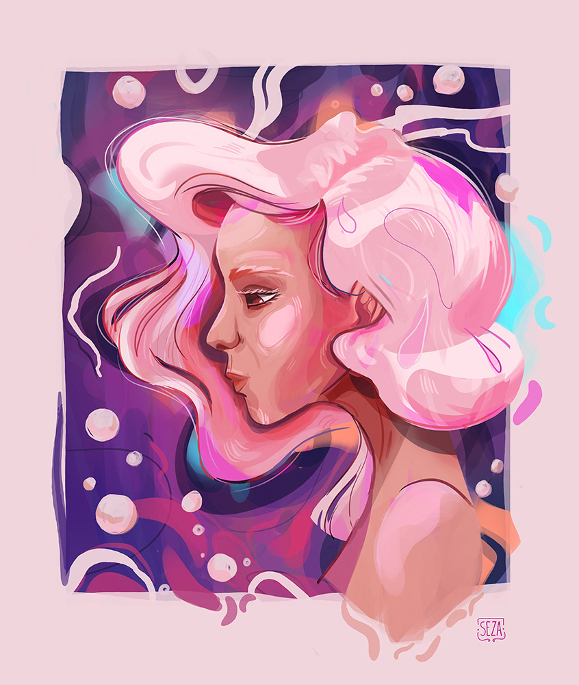 Seza Soyluçiçek Vurgun, Bağ, Connection, 50x60 cm, Dijital İllüstrasyon, Digital Painting, 2023.