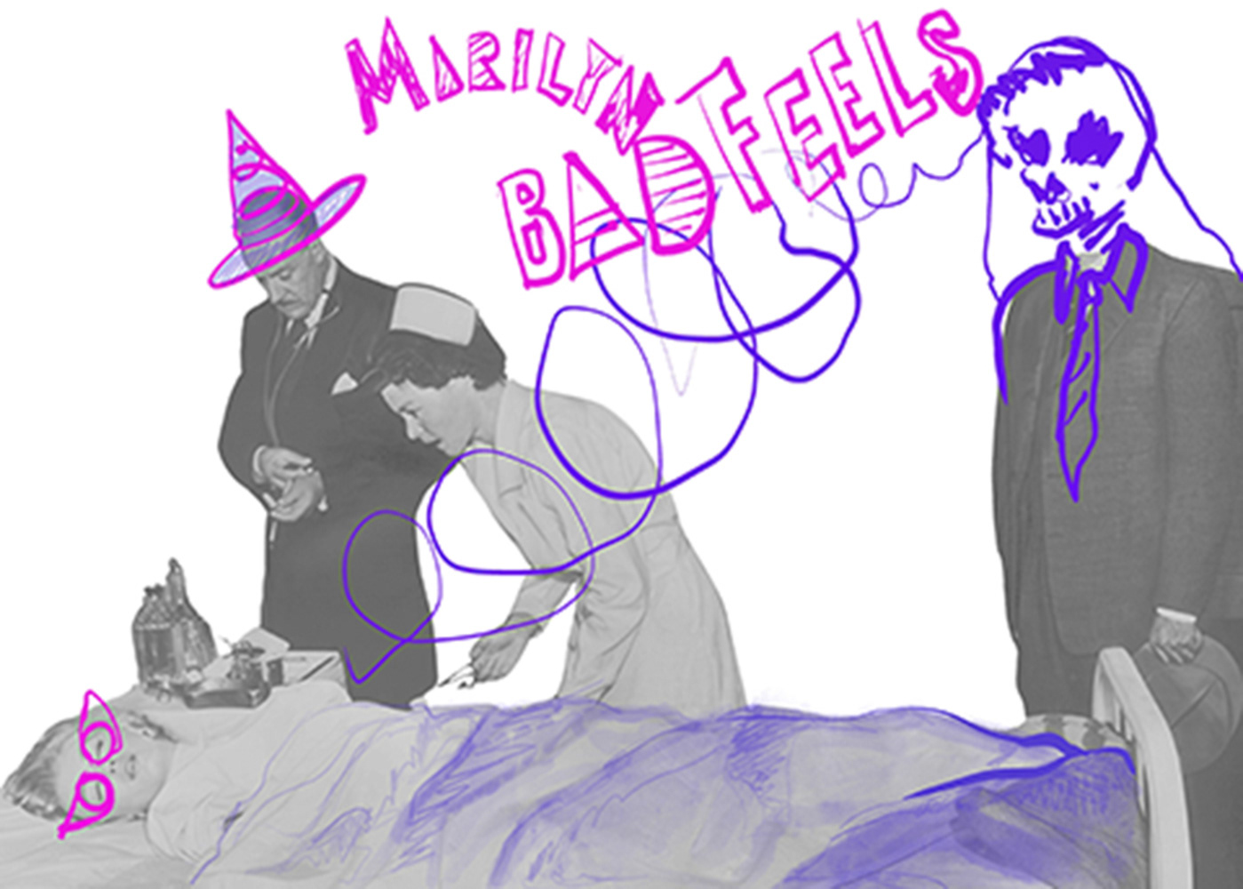 Zeynep Pehlivan Baskın, "Marilyn Feels Bad", 35x50 cm, Karışık Teknik, 2025