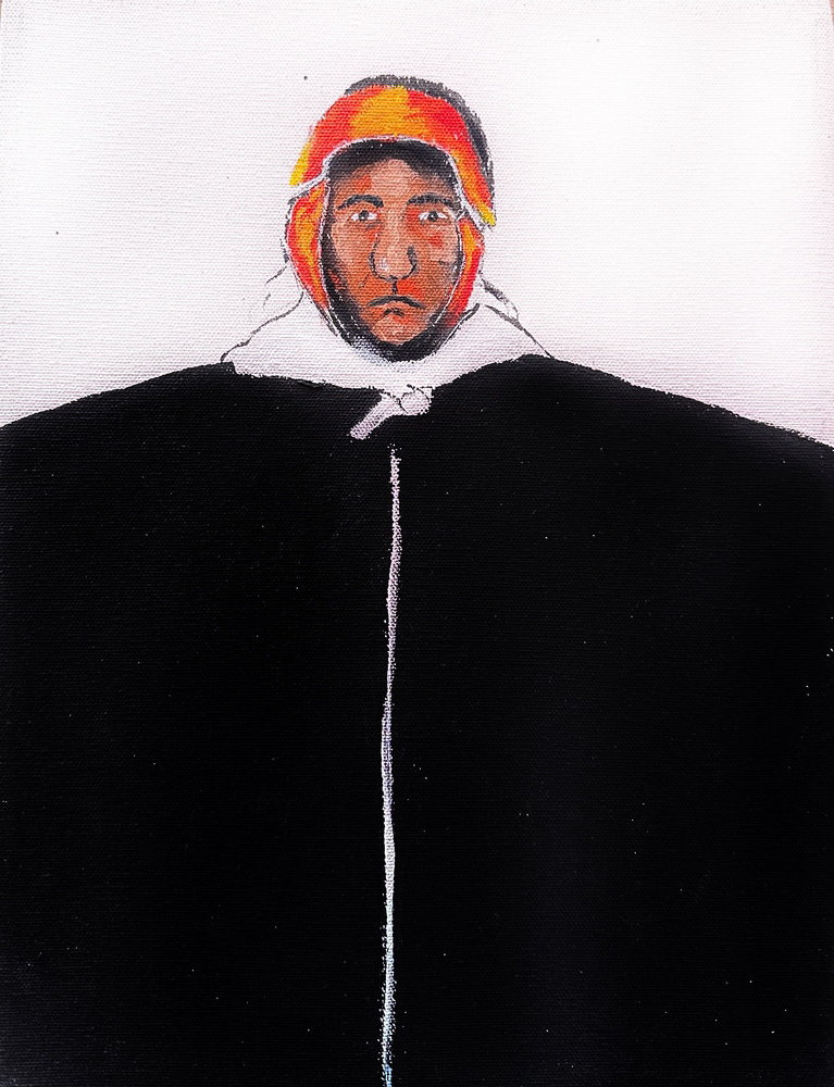 Mustafa Barkın Garip, Red shepherd, tuval üzerine akrilik boya, 26,5 x 18,5 cm , 2023