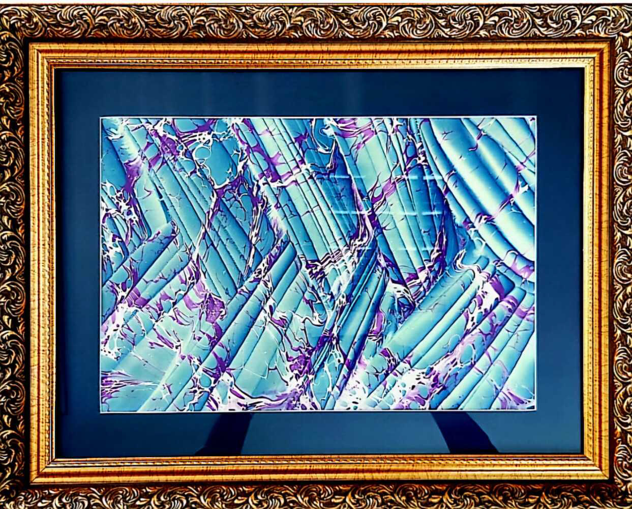 Sevgi Bozkurt, "Dalgalı Ebru", 35x50 cm, Dalgalı Ebru, 2025