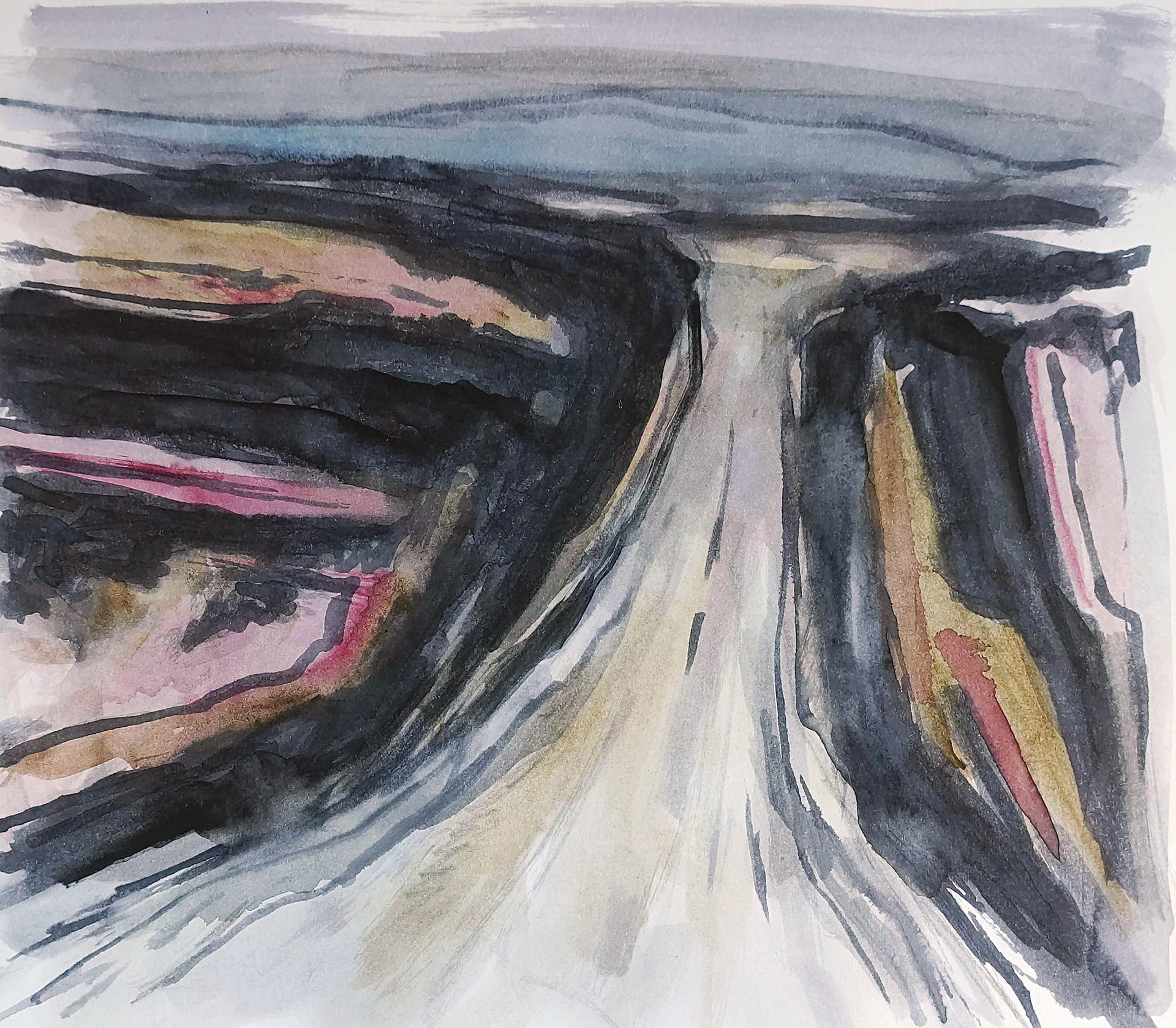 İsimsiz, 29X27 cm, Kağıt üzerine çini mürekkebi ve suluboya, 2025