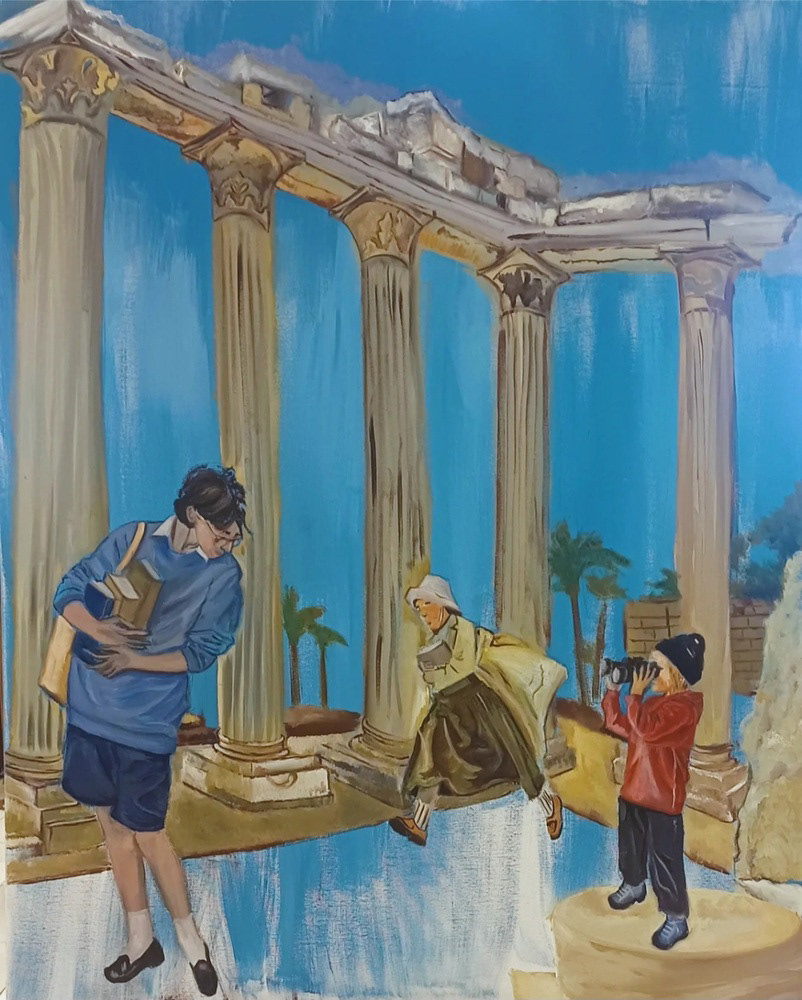 Salih Erdem Azıtmaz "Tarihin Derinliğini Gözlemlerken" 80x100 cm, Tuval Üzerine Yağlı Boya, 2025