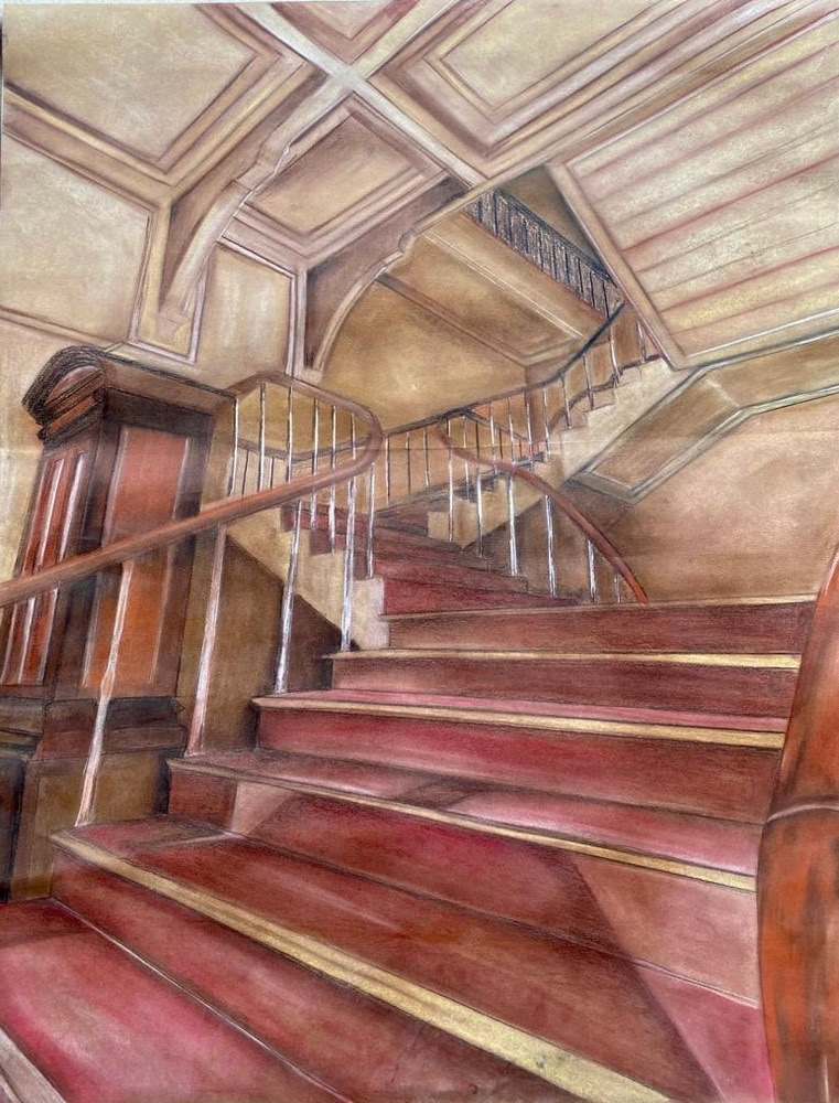 Fethiye Yaman, İçmekan5 /2023/Kraft üzerine toz pastel/70x90