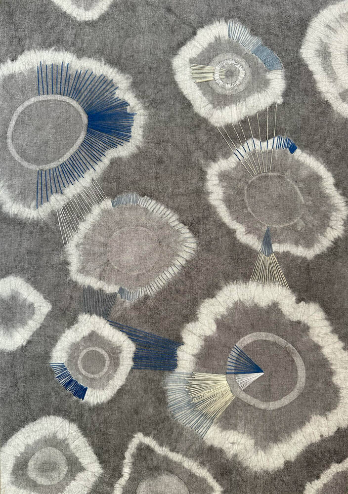Sema Özeski̇ci̇, Yön-Direction, 2023, Batik ve nakış, 35x50 cm