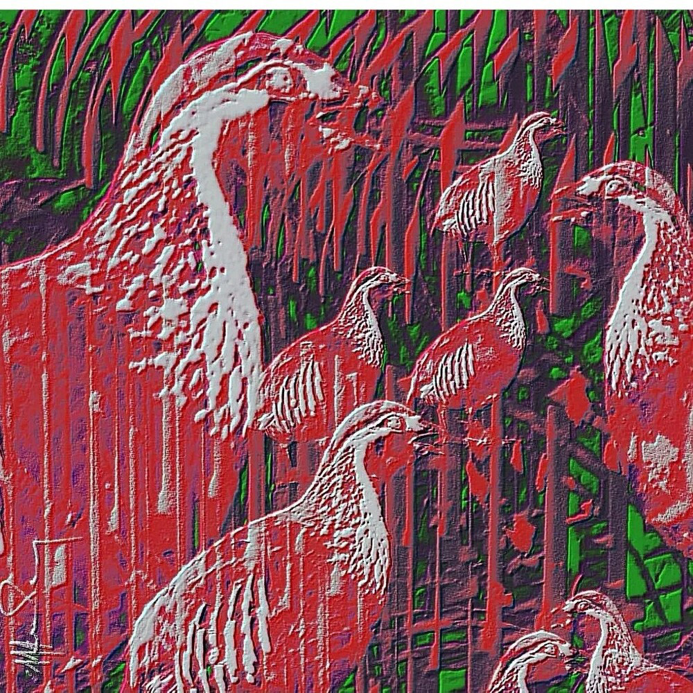 İlker Sarı, "Doğu Batı Ekseninde Serisi Keklik IV", 40x40, Tuk, 2024
