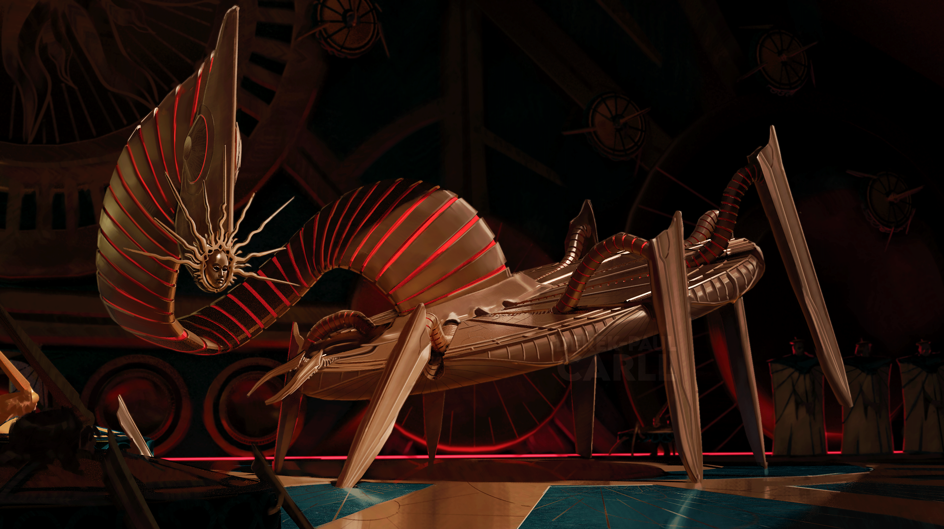 Sundial Themed Creature Illustration