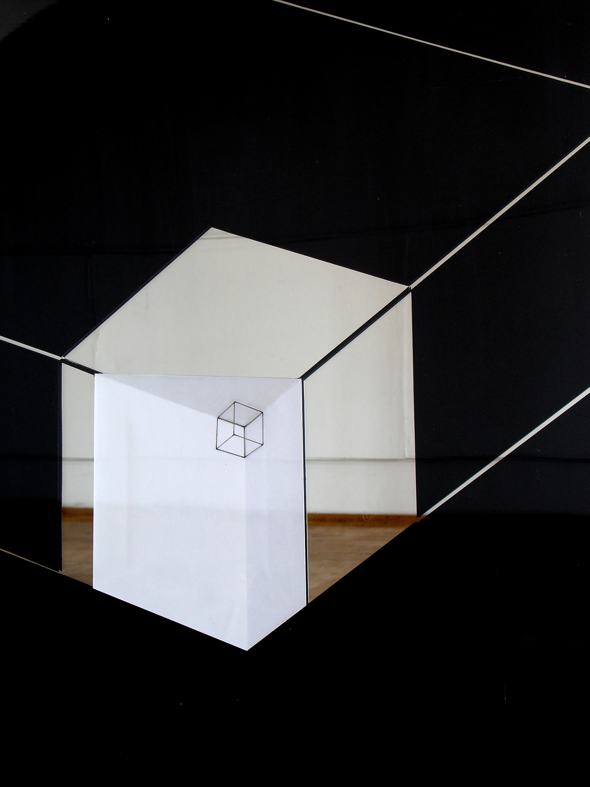 Q-BIS-M, 2003-2004, fot. autor Fotografia - instalacja (technika srebrowa), lustro, szkło, karton,(powiększenia) 50x70 cm,
