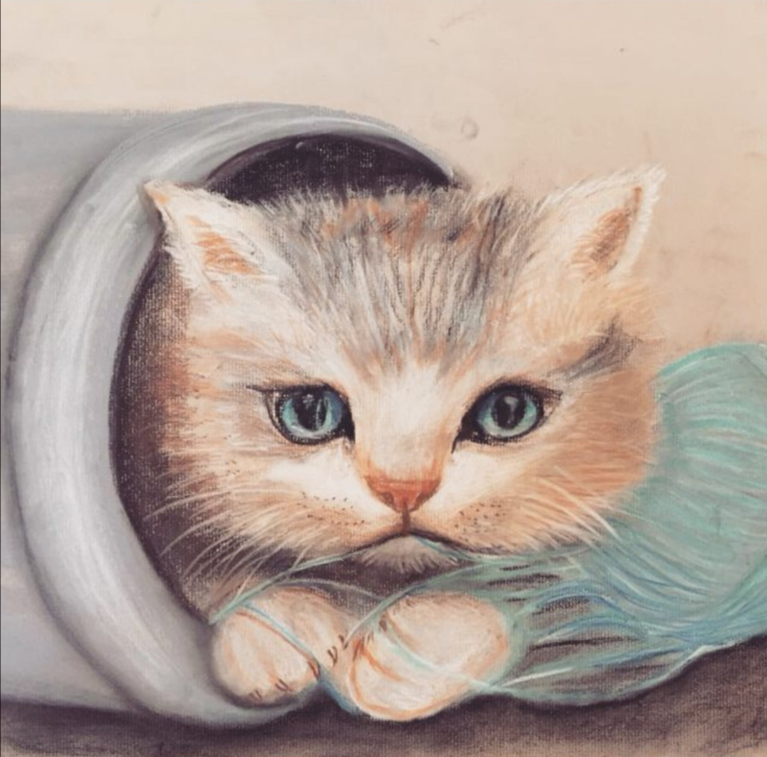Medium: pastel, awarded the 1st place at 2016 Florida State Fair