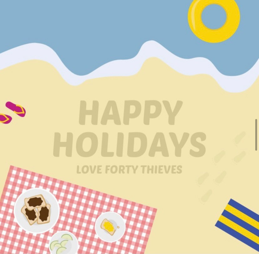 Happy Holidays Illustration for Forty Thieves 