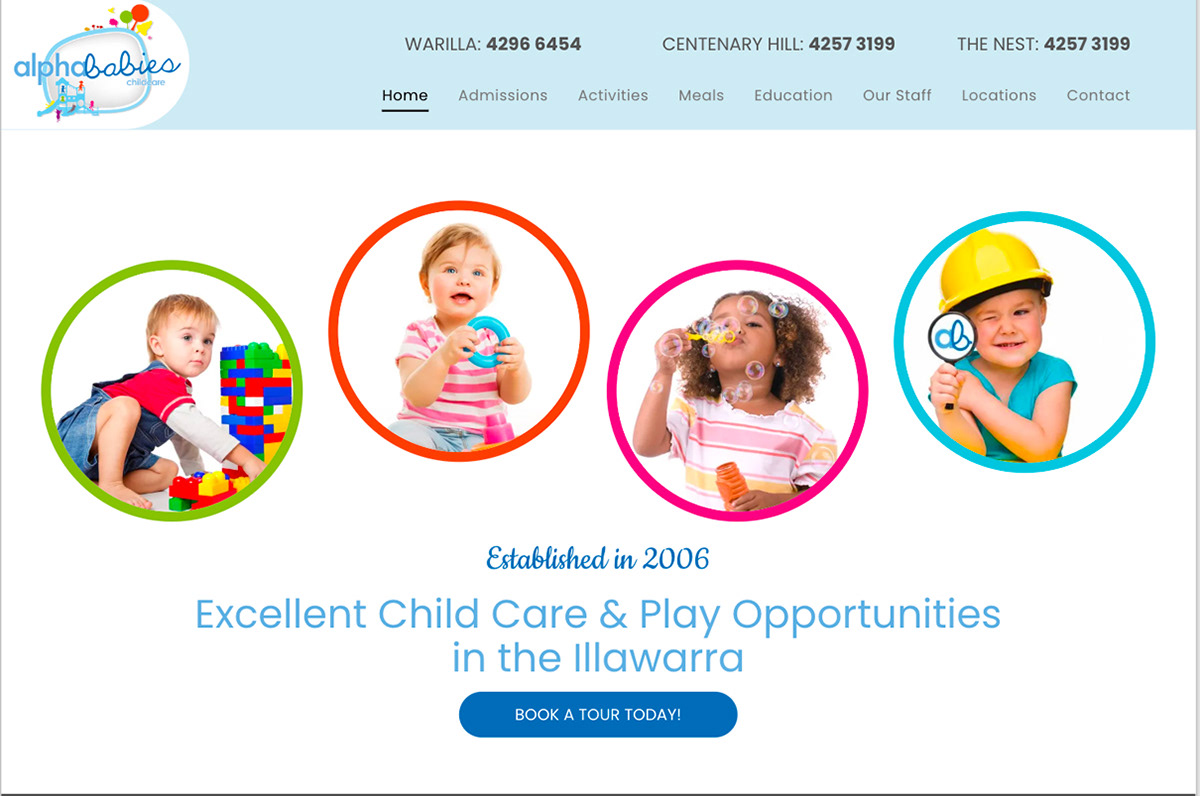 Website design for child care services