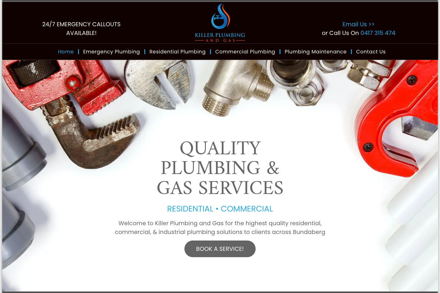 Website design for plumbing & gas services