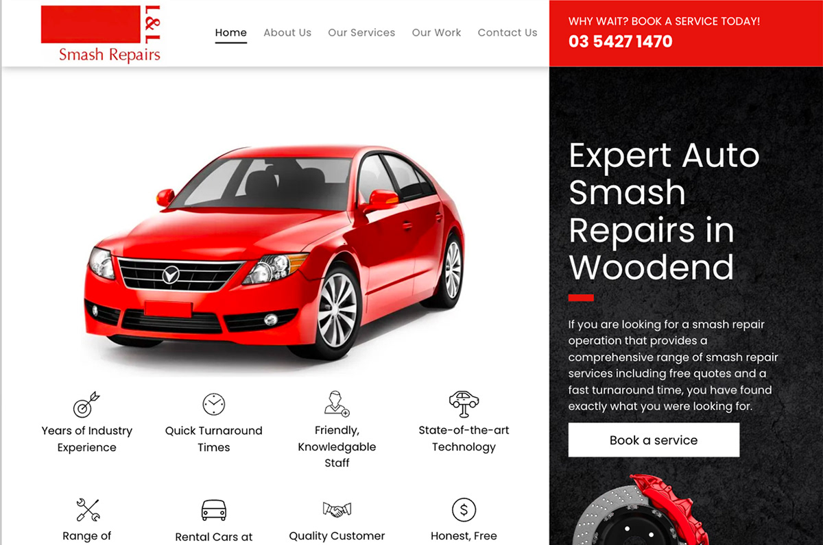 Website design for auto smash repairs