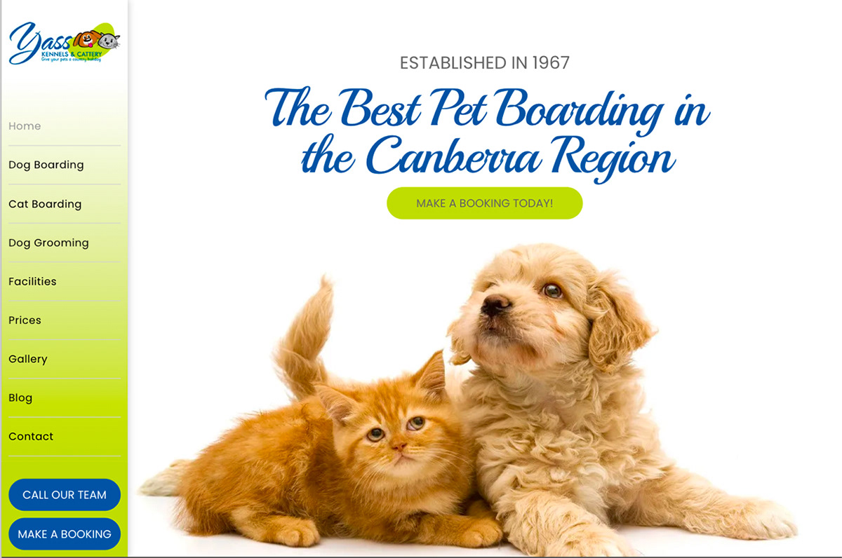 Website design for pet care services