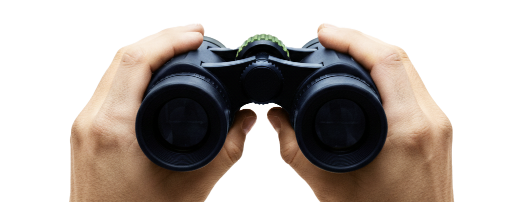 hands holding binoculars