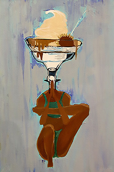 Peanut Butter Martini - Happy Hour Series - Gouache 