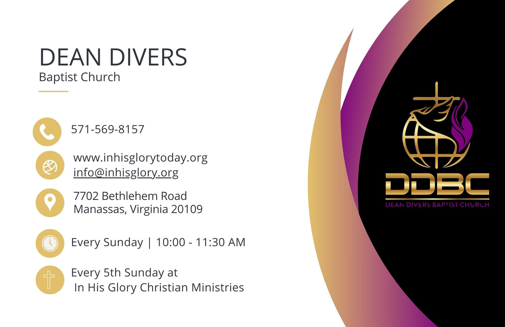 Information Cards - Dean Divers Baptist Church 