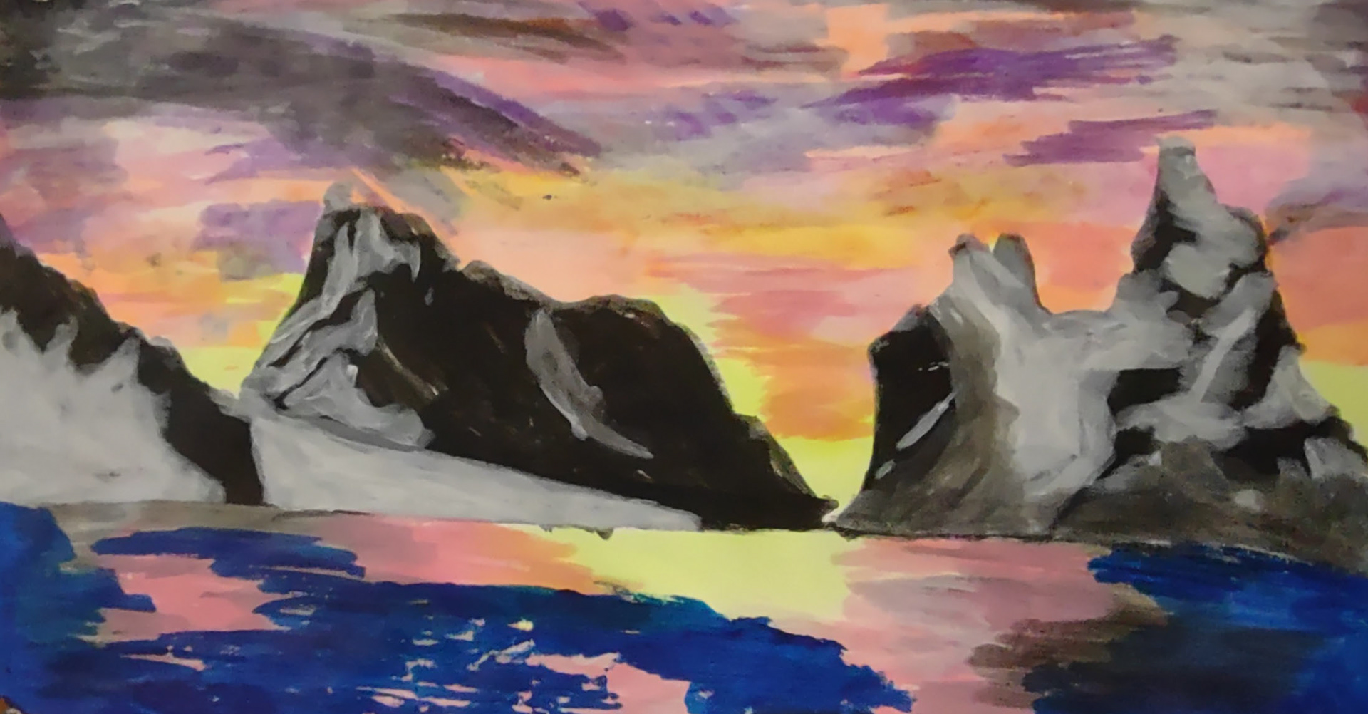 Sherbet Glacier - Oil Pastel 