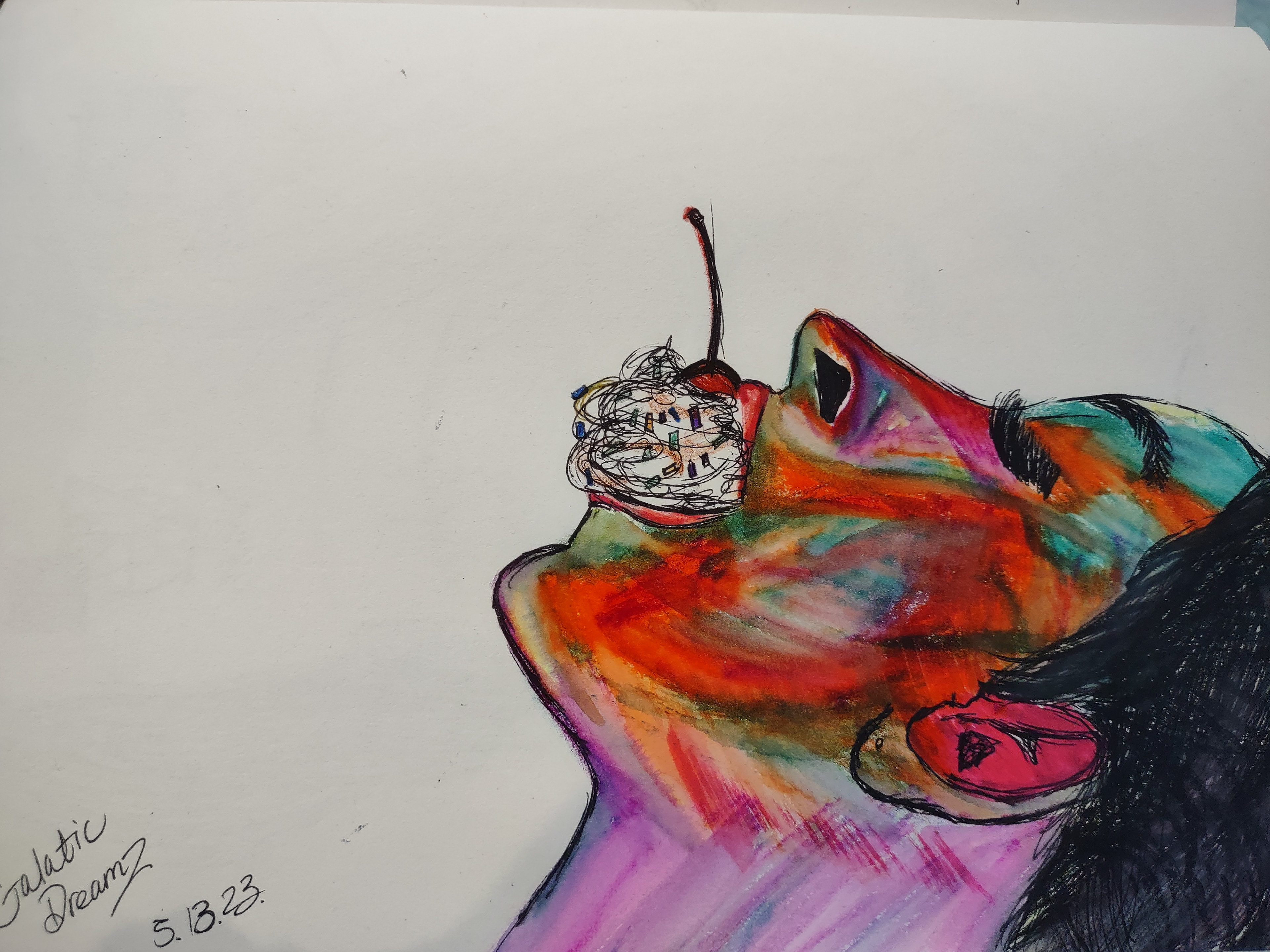 Galactic Dreams - Watercolor & Markers 