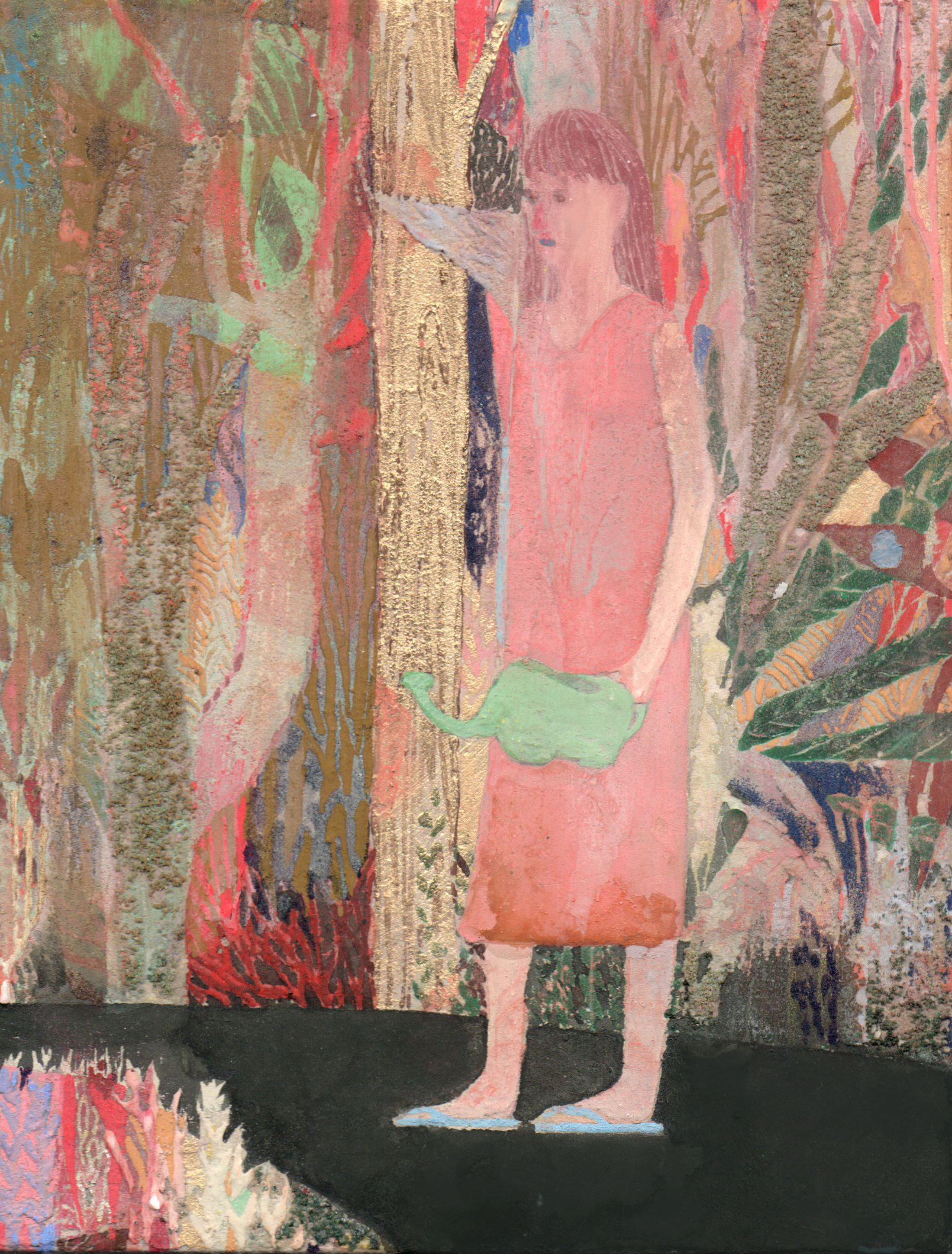 庭 A garden / 180×160mm/ Mineral pigments on paper