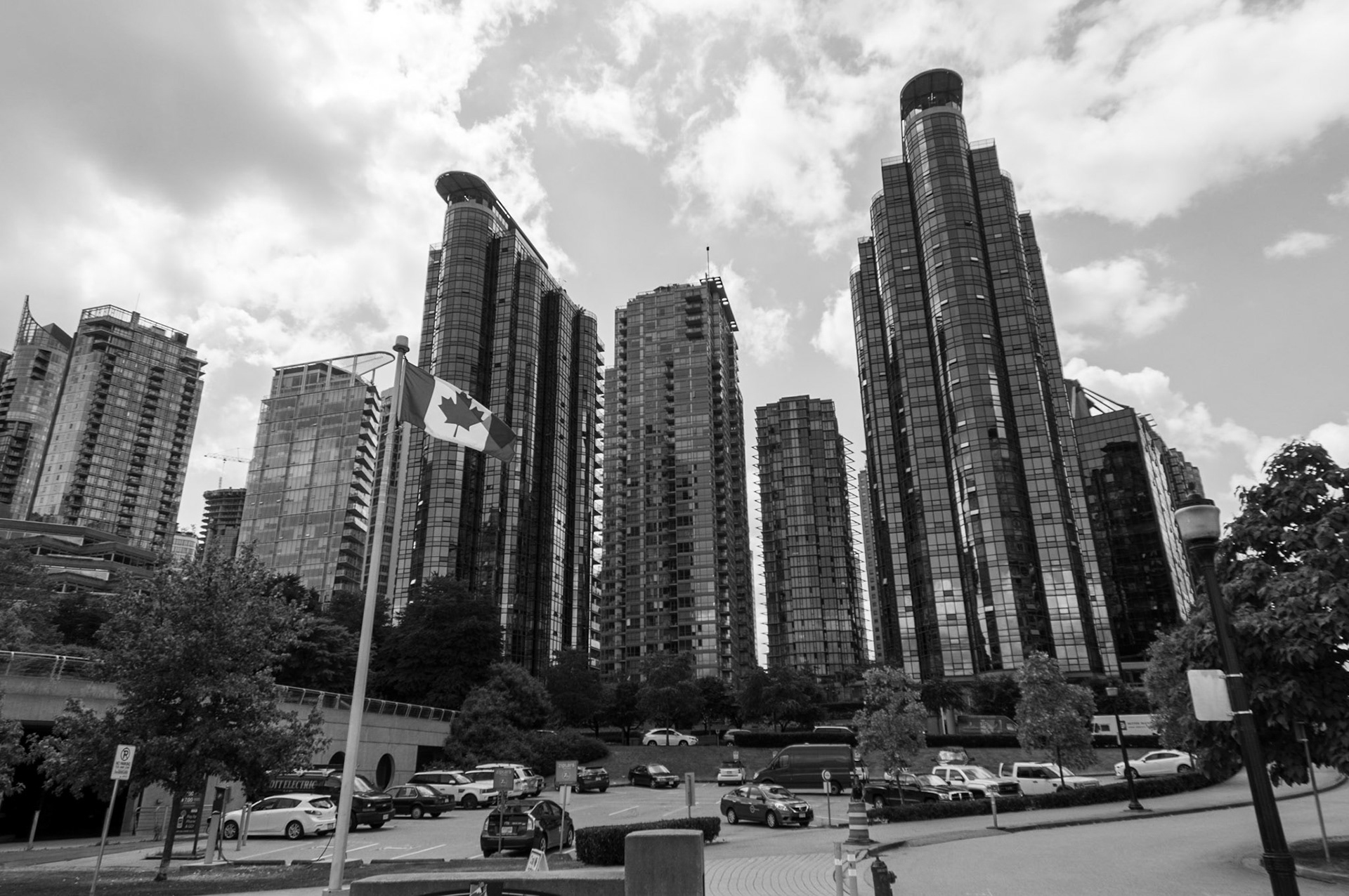 Glass Towers; High rises in the Coal Harbor, Vancouver, BC