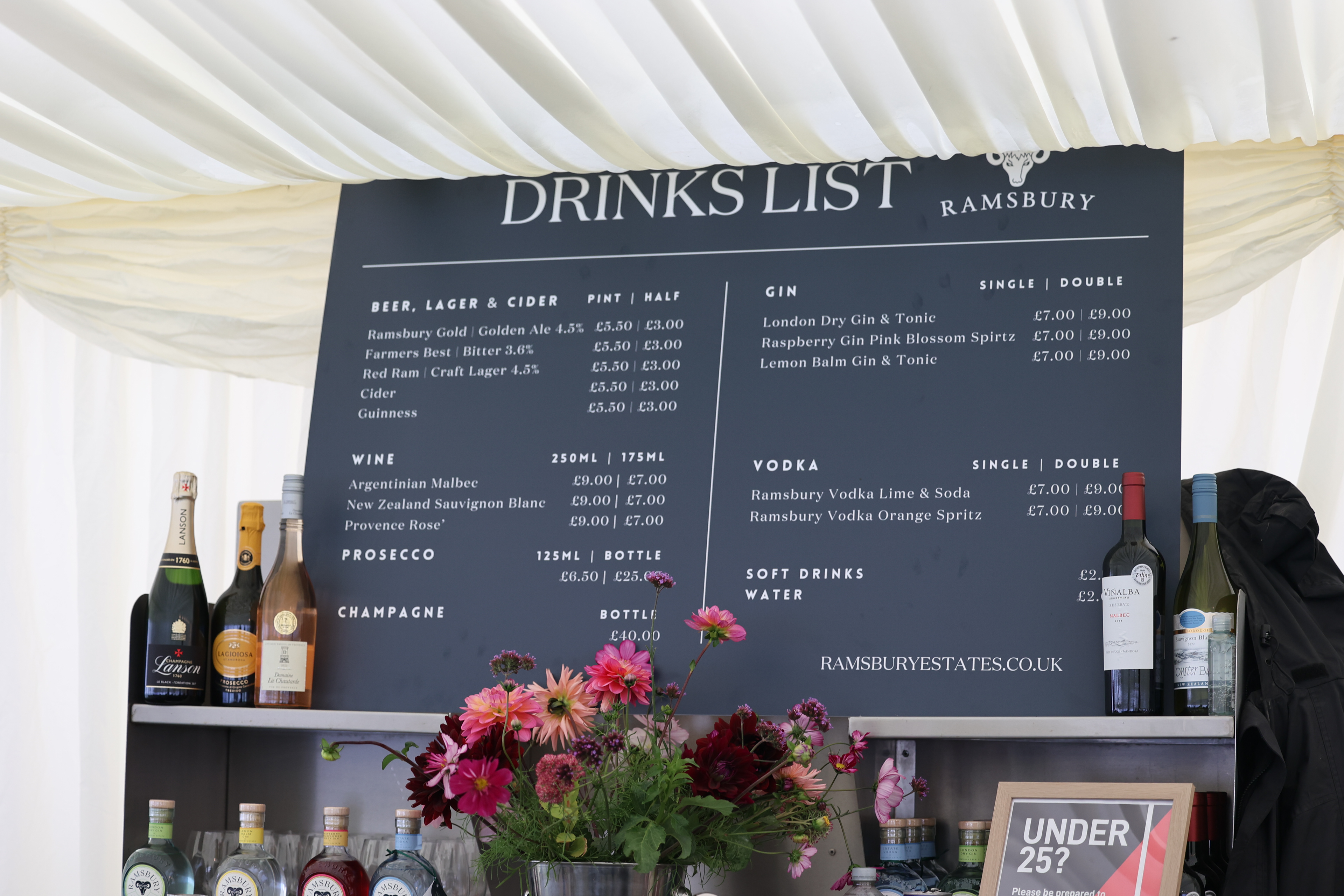 Bar Signage for Ramsbury at Newbury Show 2024