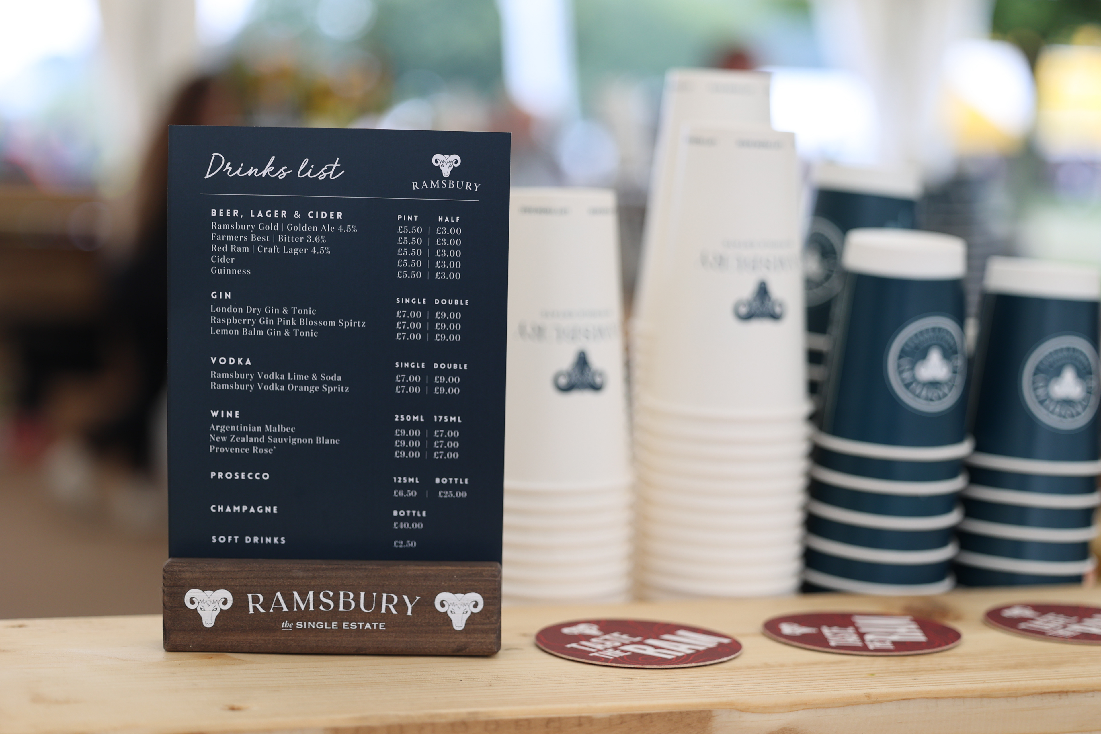 Bar Signage for Ramsbury at Newbury Show 2024