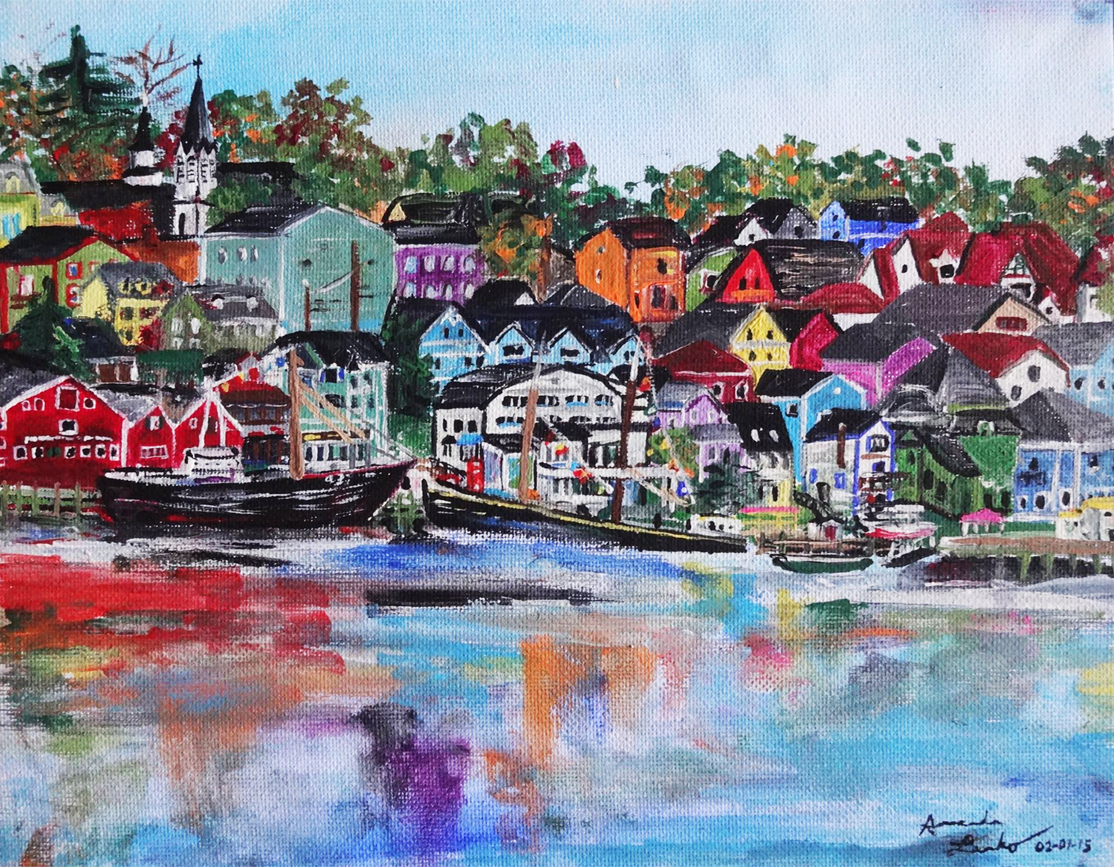 Luneenberg Nova Scotia, Atlantic Canada oceanfront architecture, Bluenose Canadian sailboat