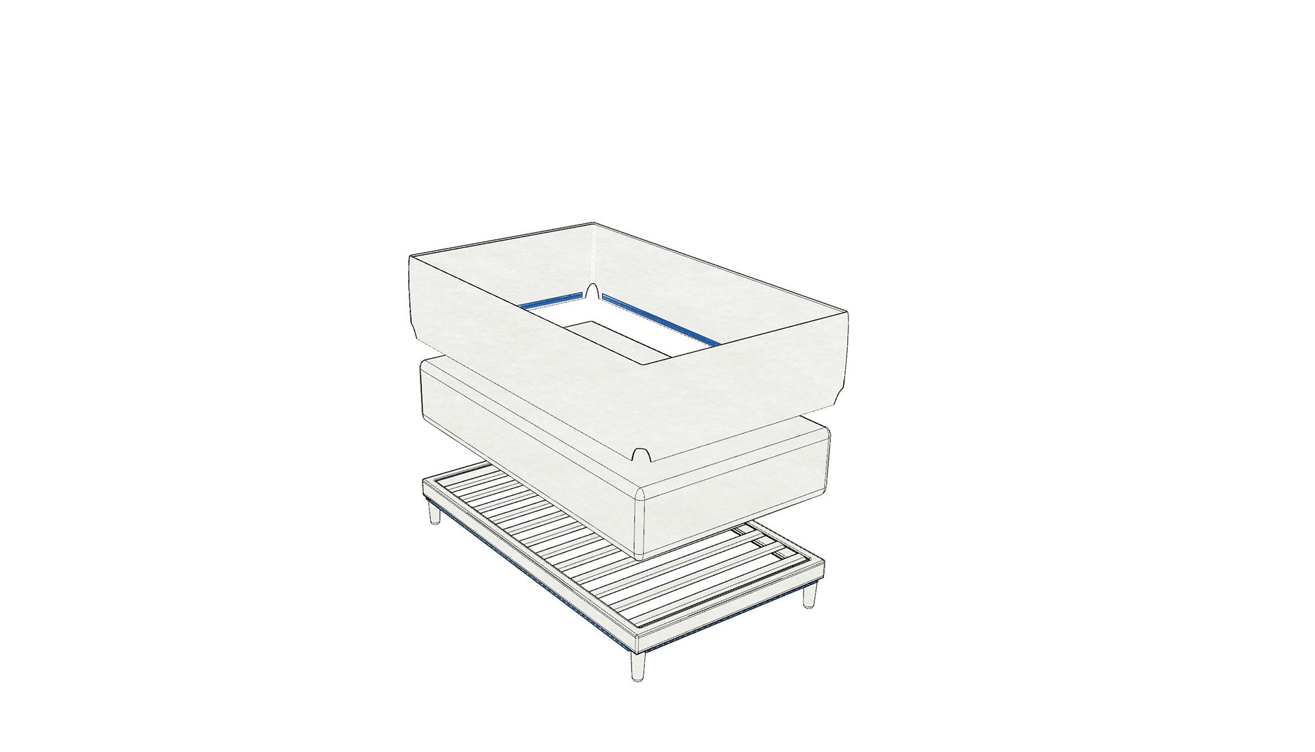 Classic (Scandinavian) Bed rendering by Shiyi Jin