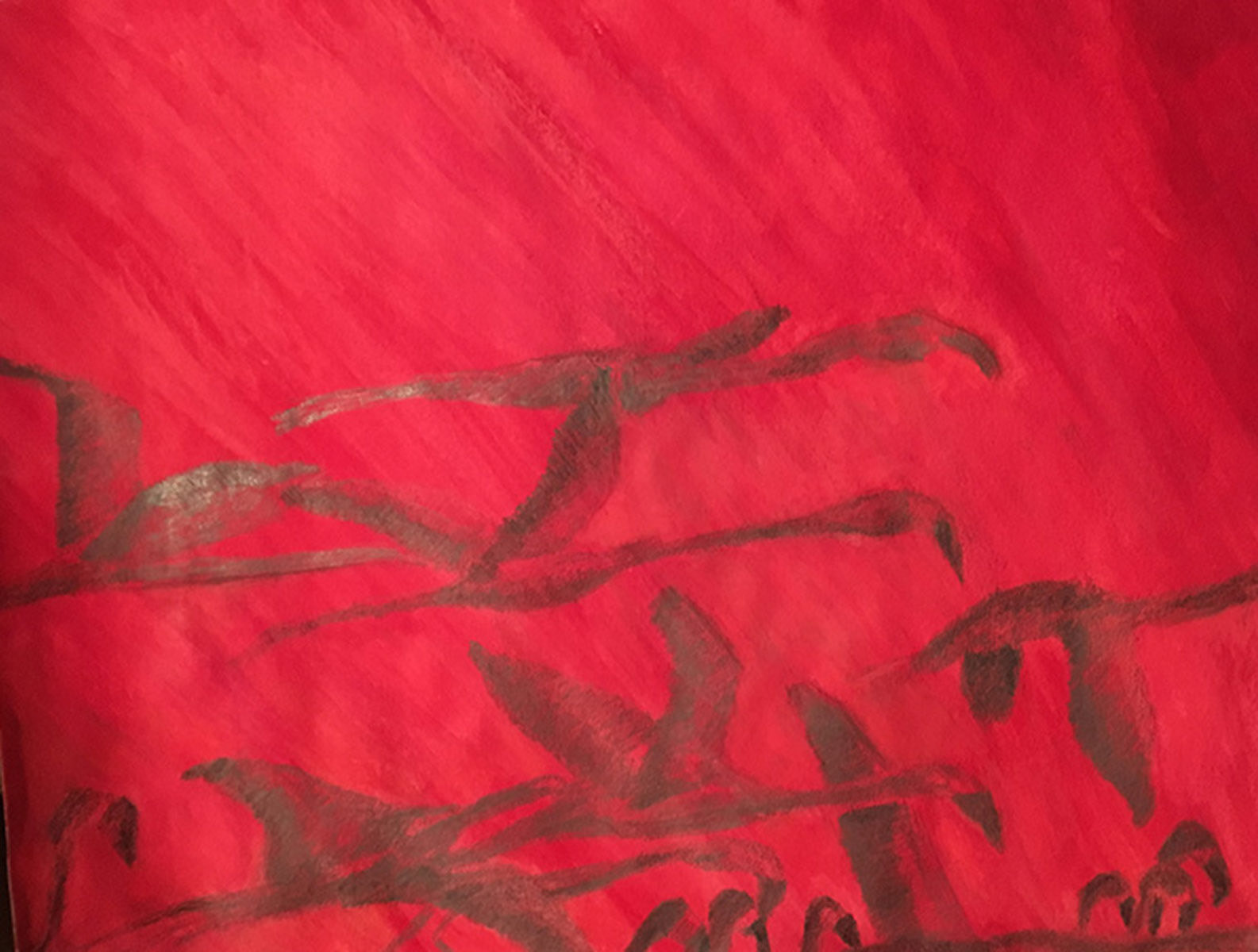 Flamingos of Rio Lagartos  4  Mixed Media on Paper