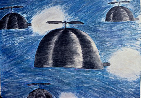 Beanie Patrol  Mixed Media on Paper