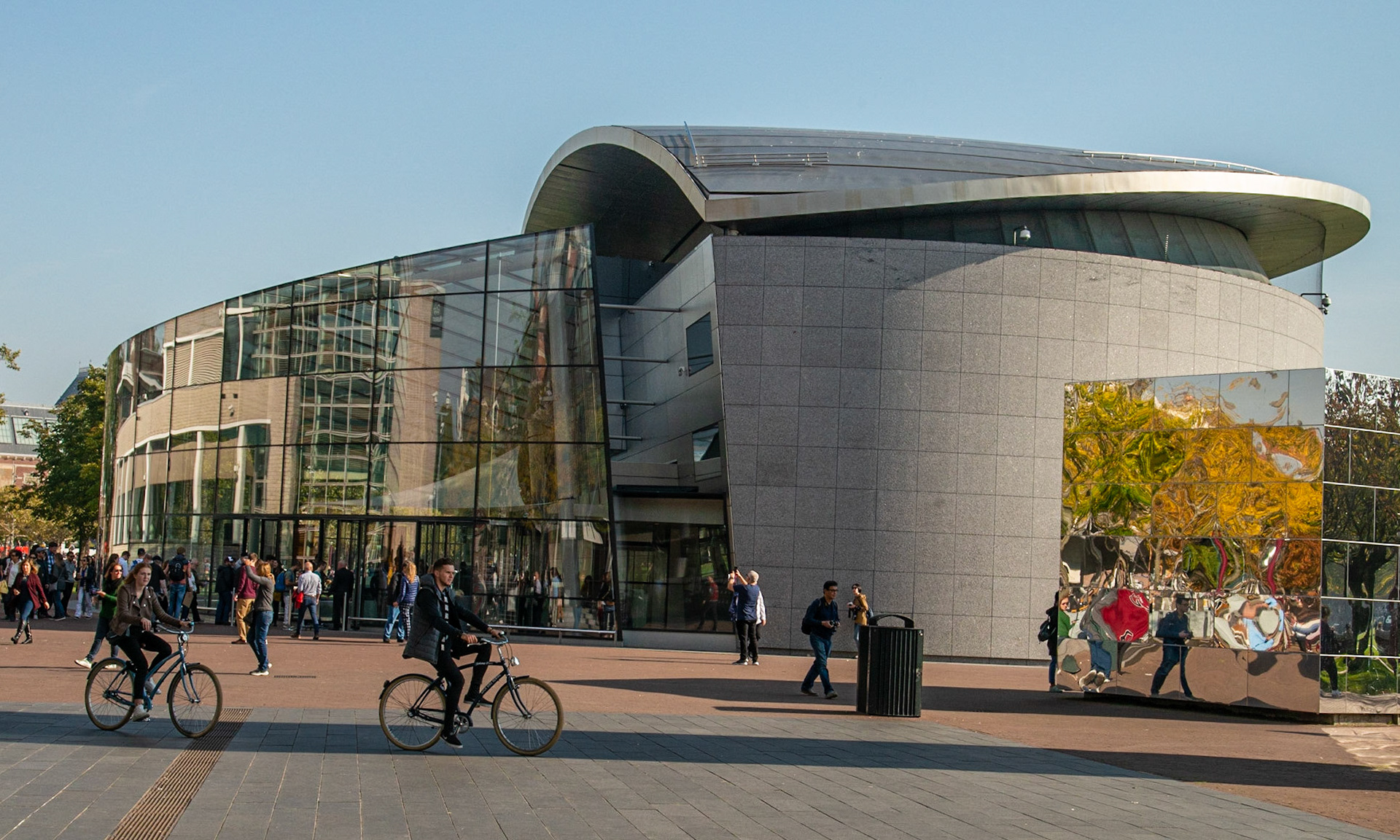 Buidling where the Van Gogh Museum is entered in Amsterdam, Netherlands