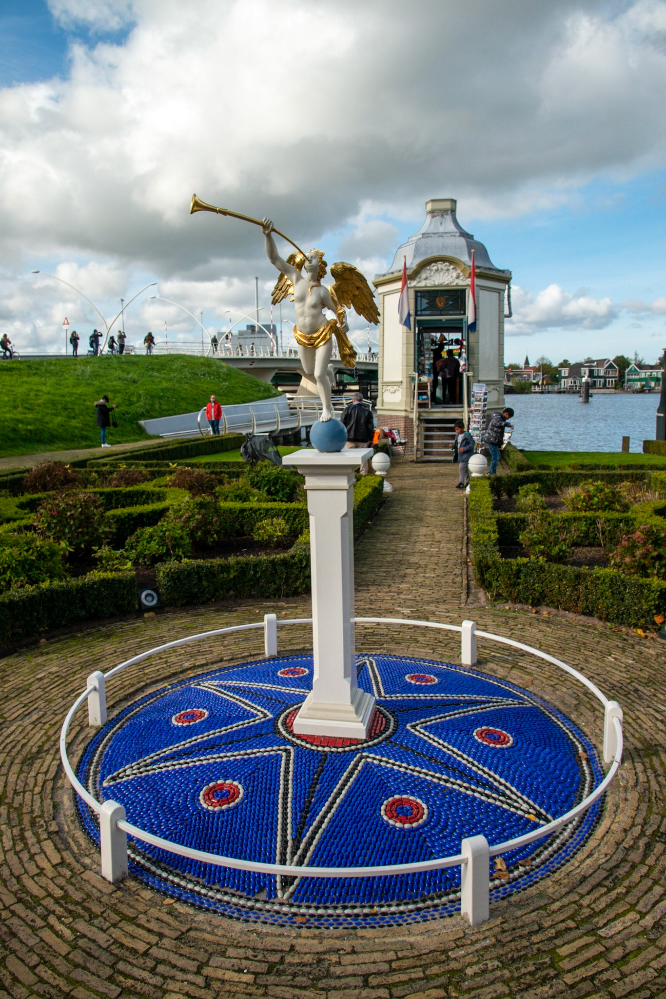 Sculpture in a garden near the entrance to Zaanse Schans, Netherlands