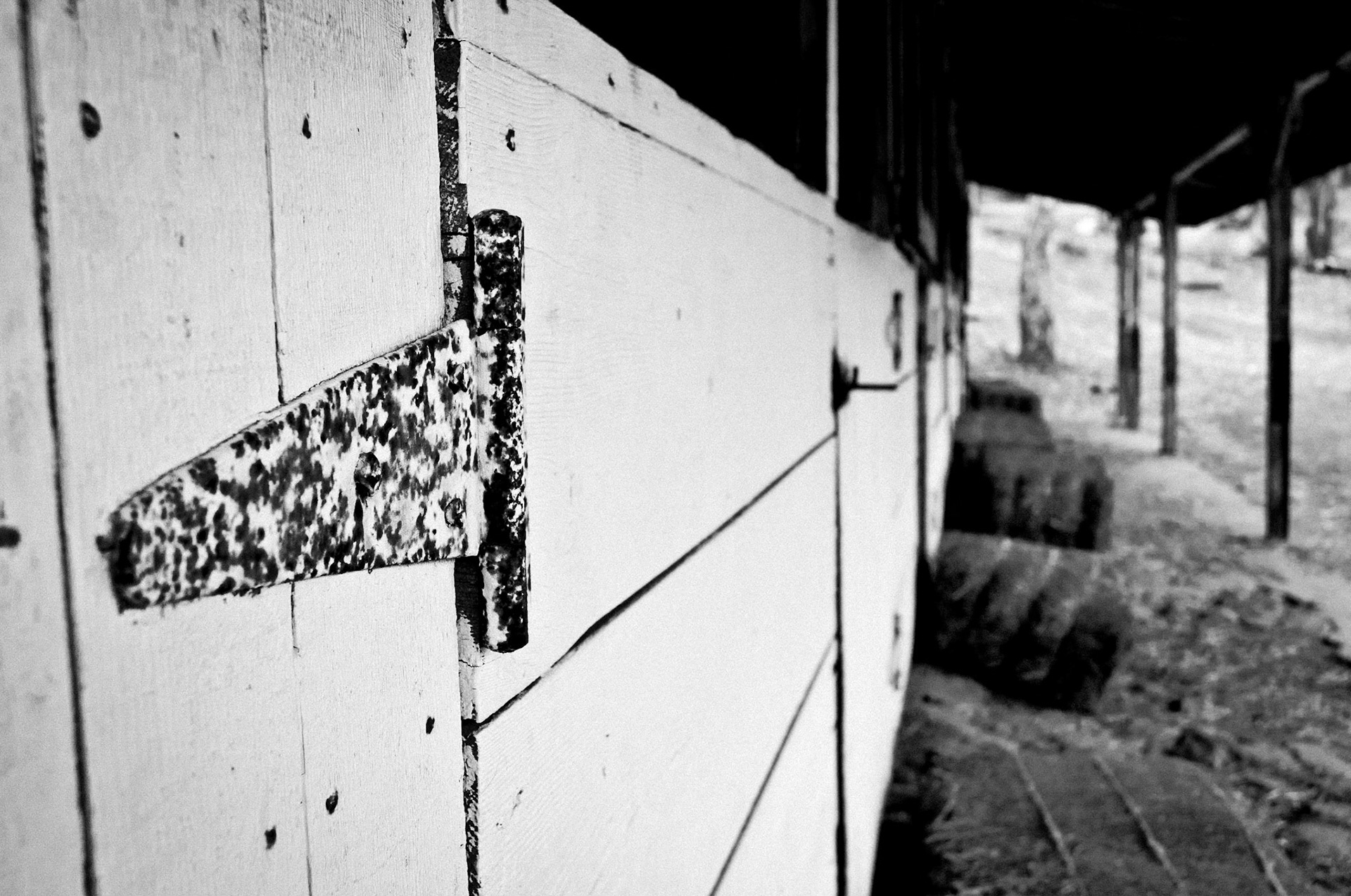 Hinge on stable door at  Leo Carrillo State Historic Park, Carlsbad, California, USA.