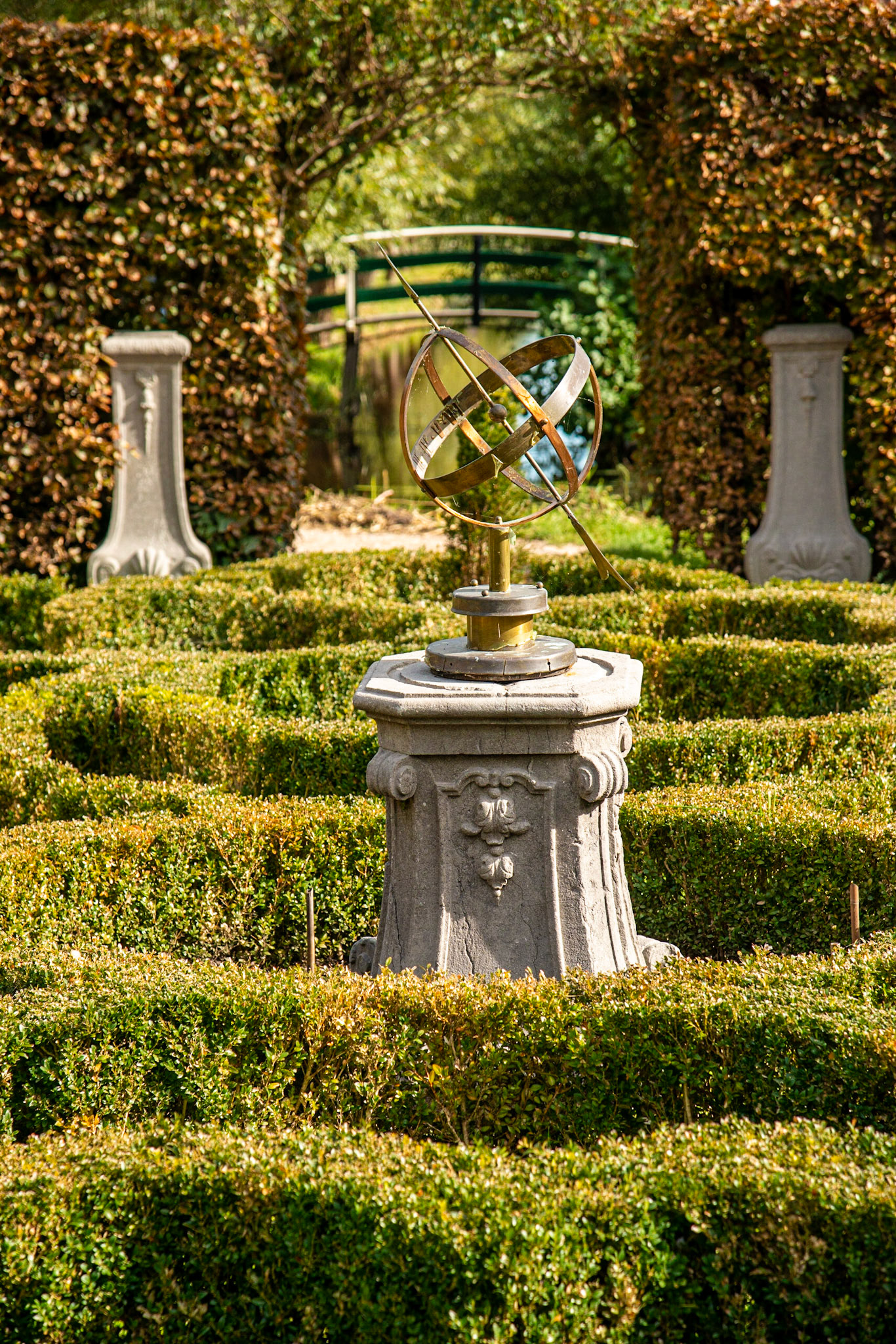 Sculpture in a garden at Zaanse Schans, Netherlands
