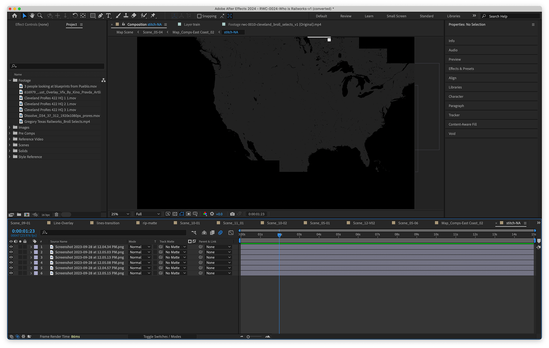 Stitching together screenshots of map of NA