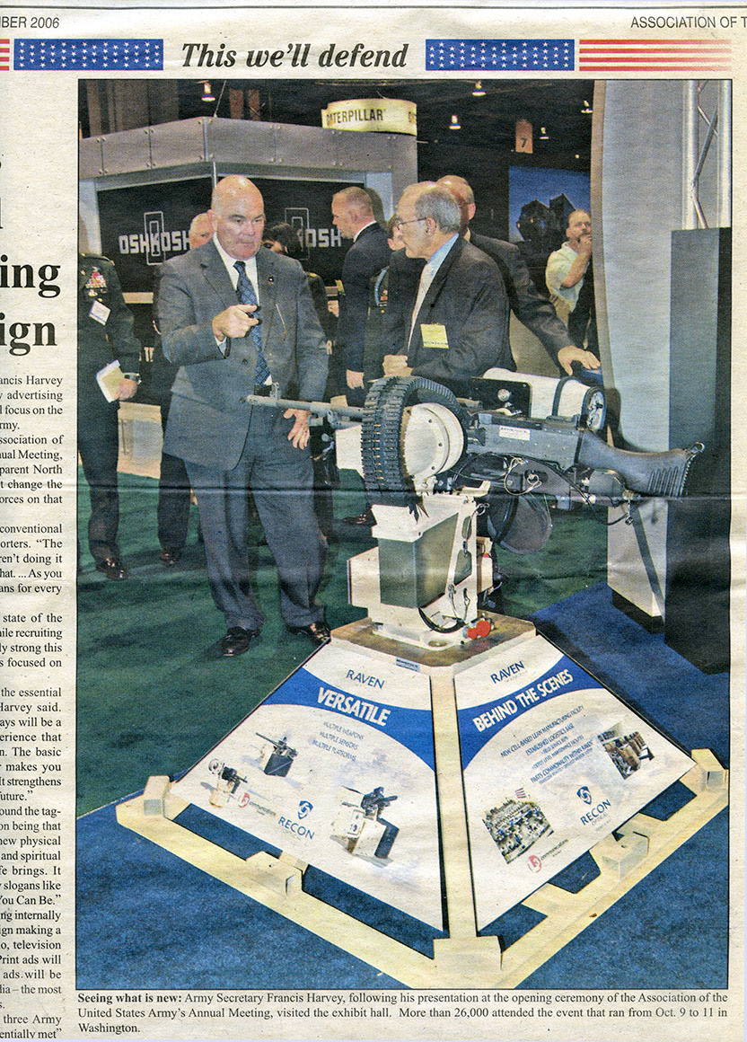 Proper placement of corporate display resulted in being on a front page of industry newspaper (AUSA News)
