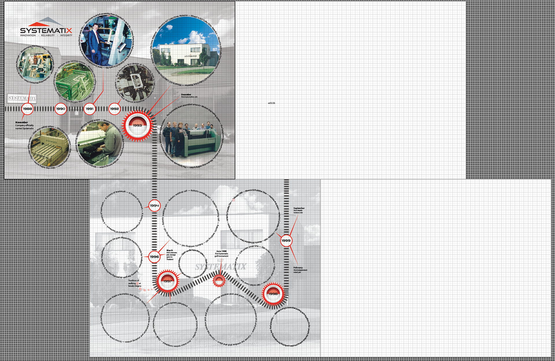 Early stages watermarked backgrounds changes with buildings of the time