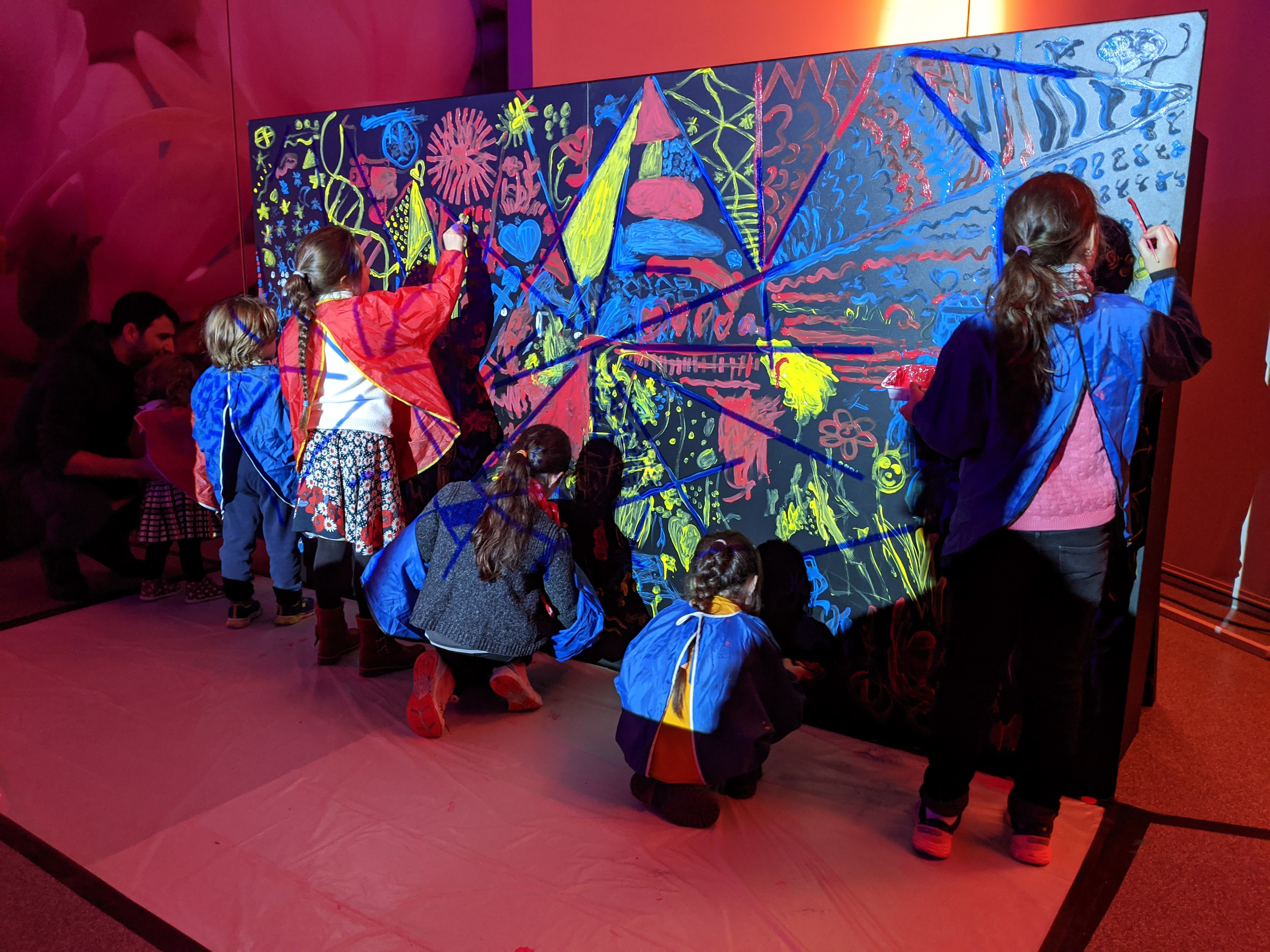each kid would fill in a cell of the boardwith patterns