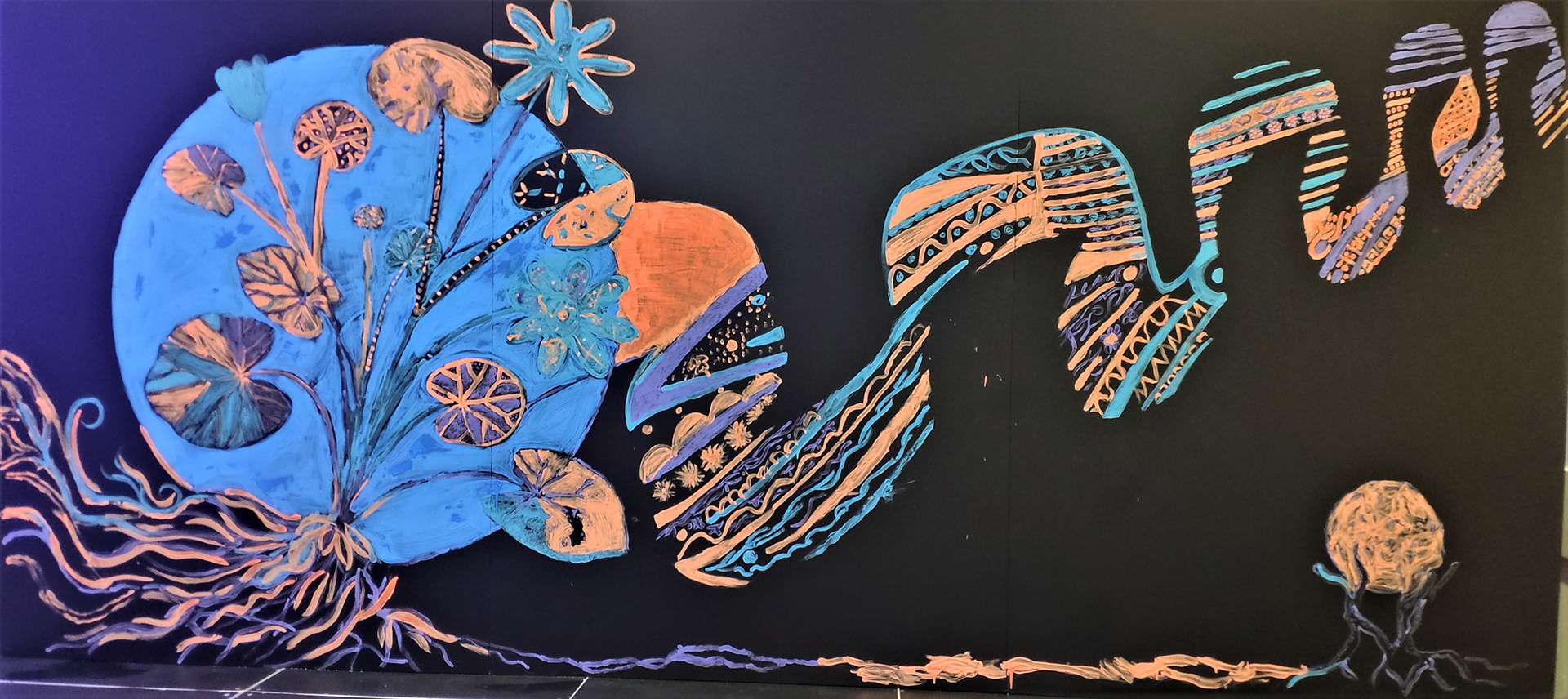 The painting finally done with the collaboration of Bron's community