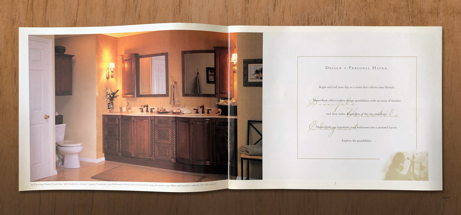 MasterBath product brand: typical brochure spread