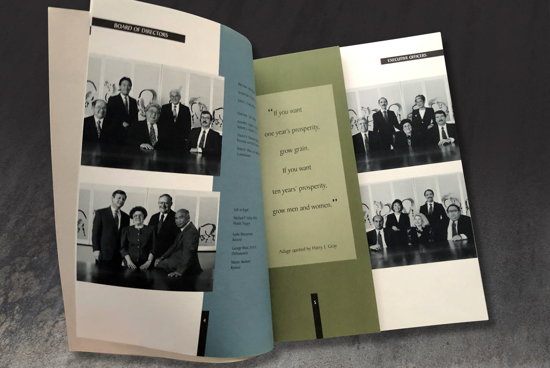 half-sheets highlight board of directors section