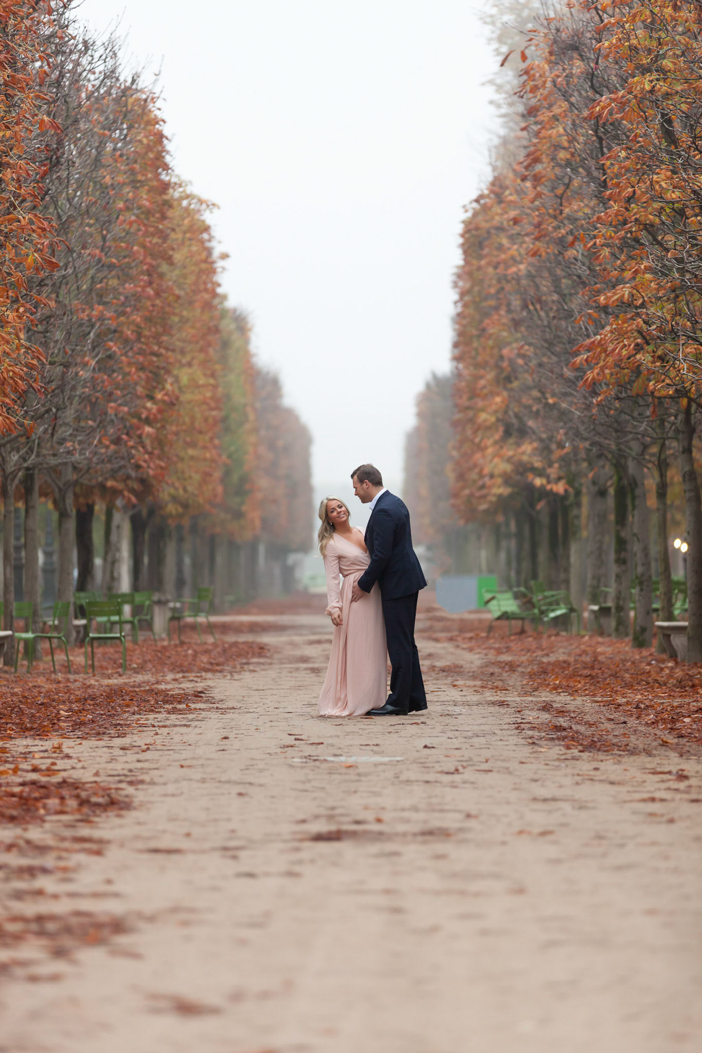 Strolling through the gardens of Paris together