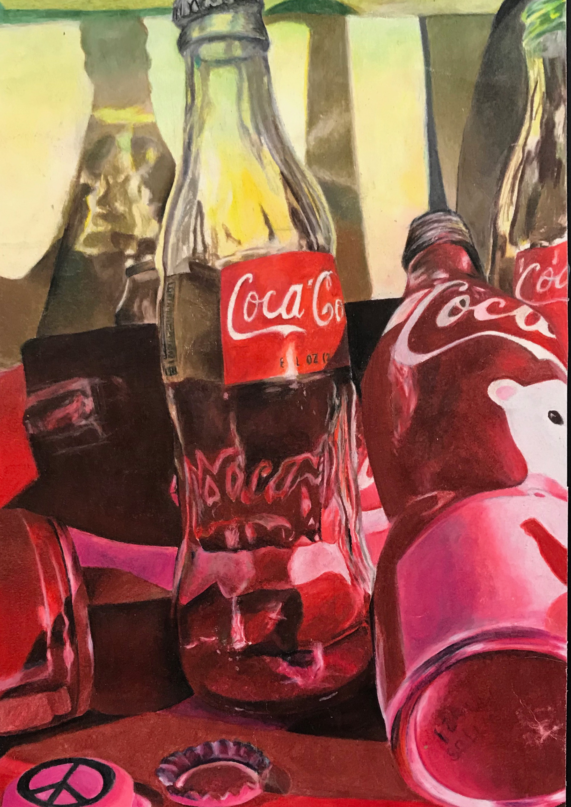 2017, Coca Cola Still Life, 20"x17", Colored Pencil