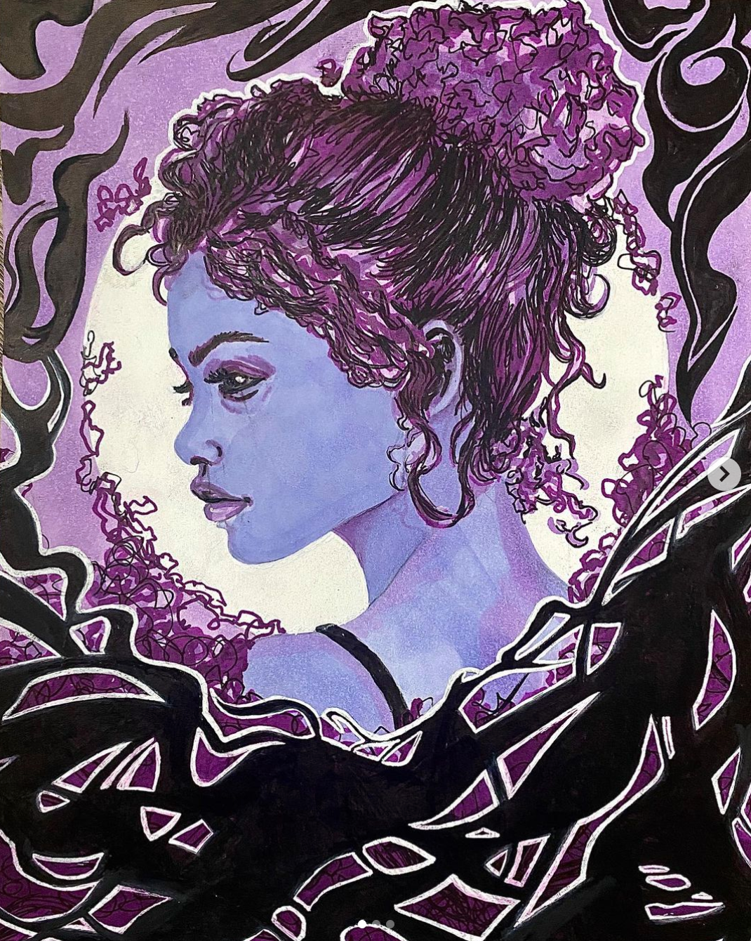 2020, Purple, 6"x8", Marker