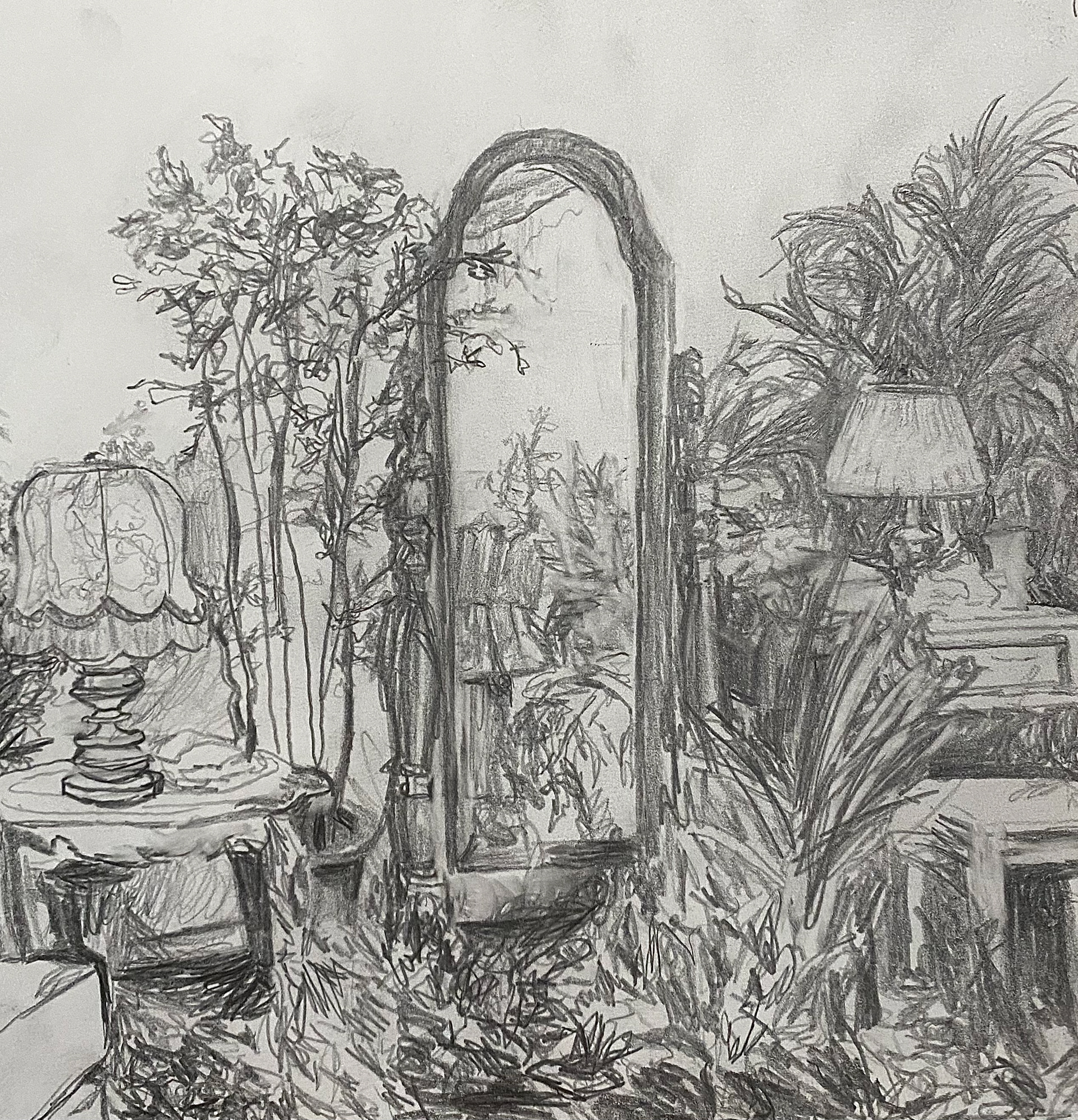 2020, Mirror, 10"x10", Graphite