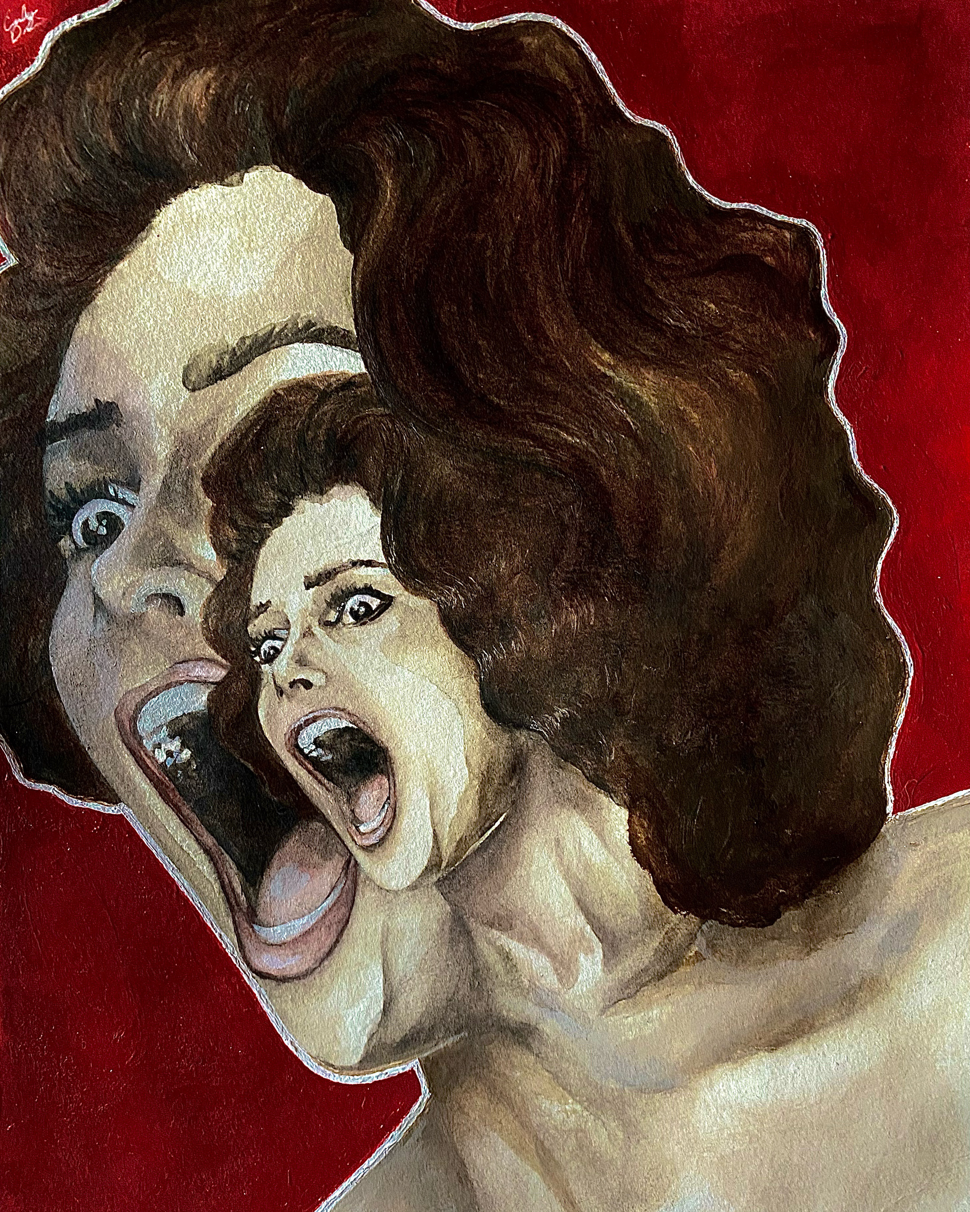 2022, Scream, 12"x9.5," Mixed Media On Paper (Marker, Watercolor, & Acrylic), May 2022